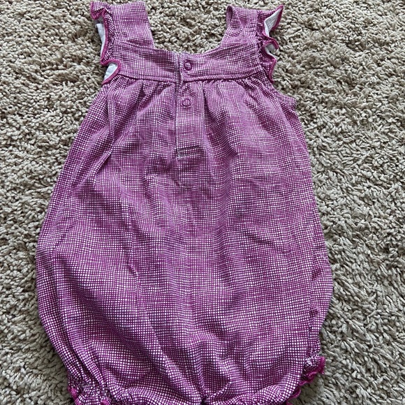 Just One You by Carter’s Purple & White Romper with Front Pockets and Blue Bird - Picture 2 of 2